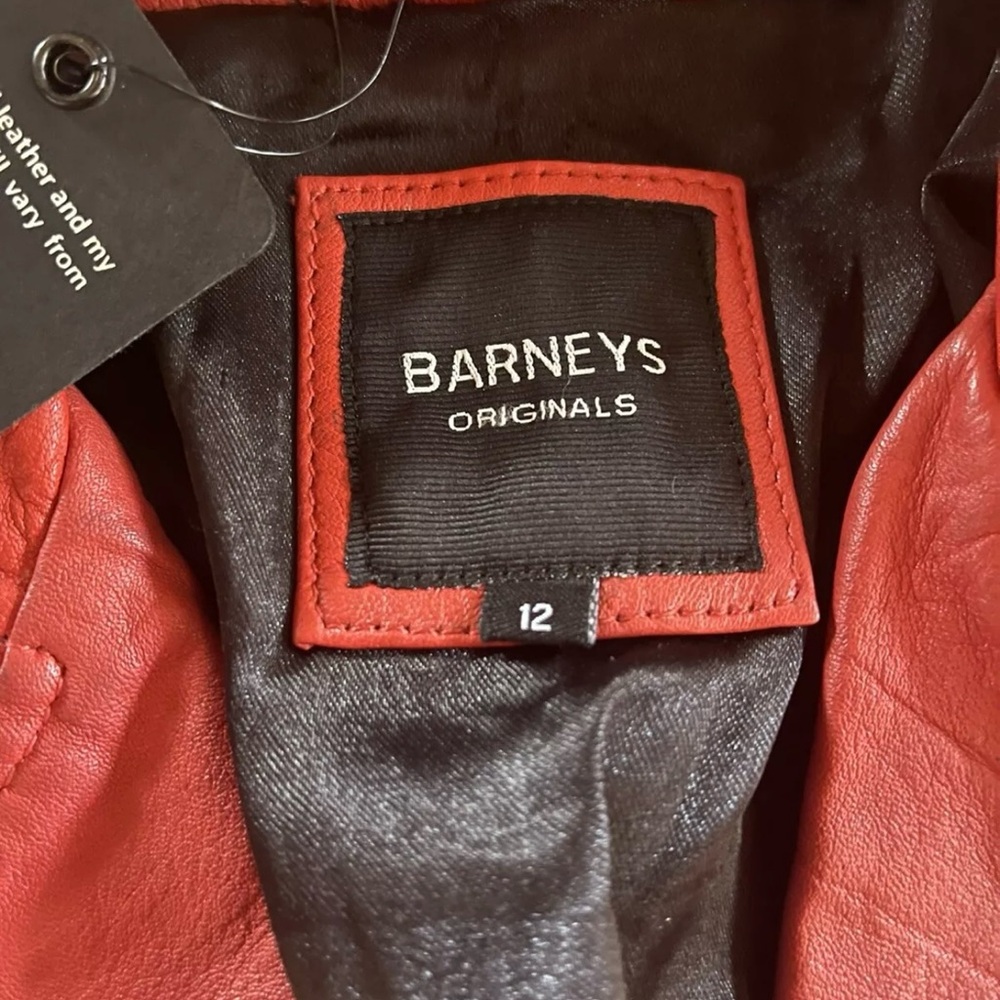 Barneys Originals Red Leather Jacket